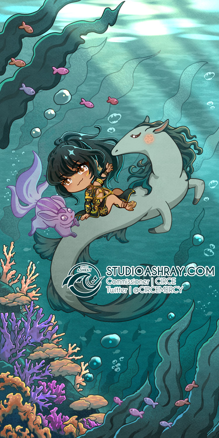 Circe's Commission for Eadarsith Cove: Kelpie YCH